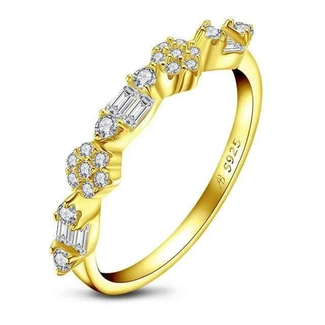 925 Sterling Silber Band Ringe Frauen Engagement Simulierte Diamant Hochzeit Silber Braut Band Ringe Schmuck
