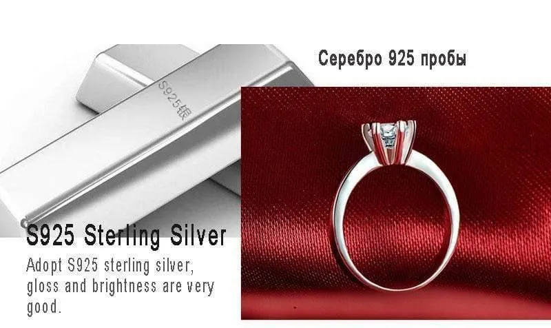 Simulierter Diamantring Sterling Silber 925 Schmuck mit platiniertem Diamant 1carat Ringe für Frauen Geschenk RW070