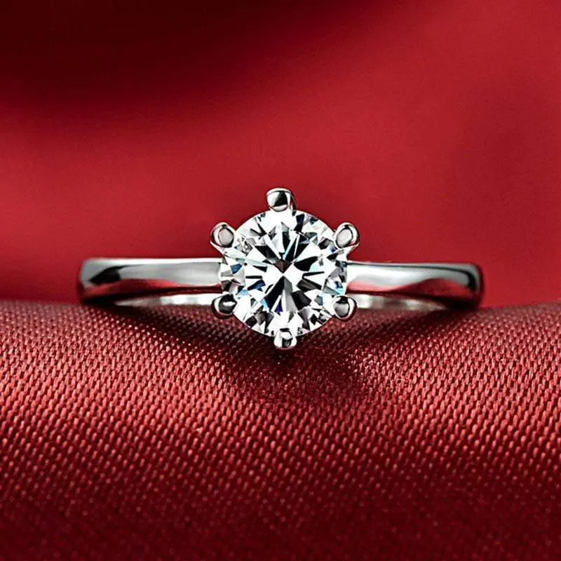 Simulierter Diamantring Sterling Silber 925 Schmuck mit platiniertem Diamant 1carat Ringe für Frauen Geschenk RW070
