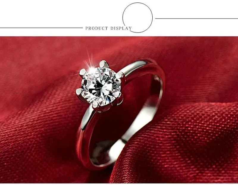 Simulierter Diamantring Sterling Silber 925 Schmuck mit platiniertem Diamant 1carat Ringe für Frauen Geschenk RW070