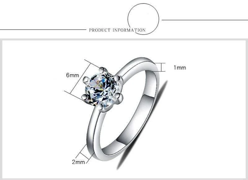 Simulierter Diamantring Sterling Silber 925 Schmuck mit platiniertem Diamant 1carat Ringe für Frauen Geschenk RW070