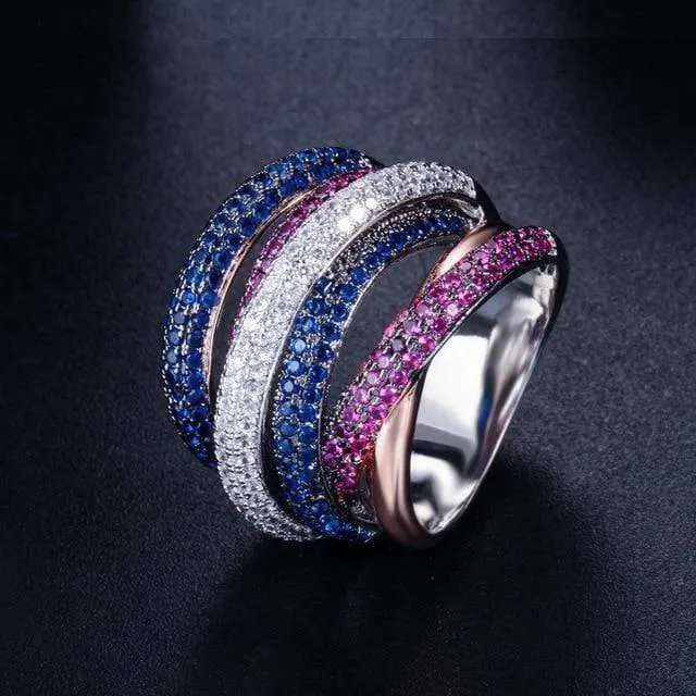 925 Sterling Silber Rubin Saphir Edelstein Hochzeit Engagement Diamanten Party Ring Edlen Schmuck Großhandel