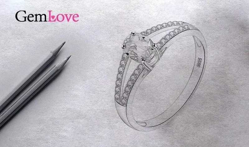 925 Sterling Silber natürliche Amethyst Steine ​​Edelstein Diamant Schmuck Damen weibliche Eheringe mit Box CJ037