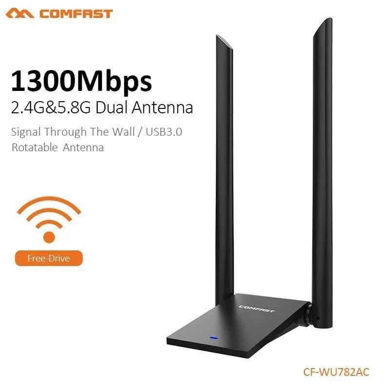 1300Mbps Dual Band USB Wireless Adapter 2.4G & 5.8G USB3.0 & USB2.0 6dBi Antenne CF-WU782AC