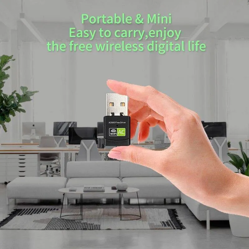 600Mbps Wifi Adapter Mini Tragbarer Wi-Fi USB Internet Wi-Fi Adapter Freier Treiber Netzwerkkarte Stärkt das Wifi Signal