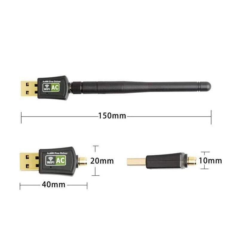600Mbps Wireless Wifi Antenne USB Wifi Adapter Kostenloser Treiber Netzwerkkarte Internet Netzwerk Für Windows MAC OS Linux