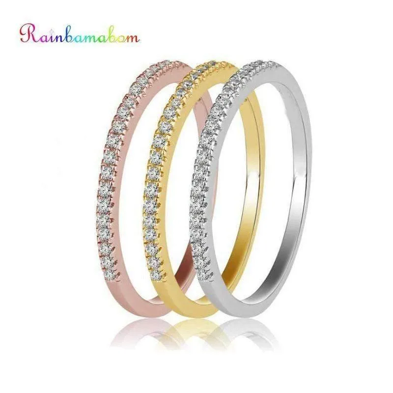 3 PCS 925 Sterling Silber Erstellt Moissanite Edelstein Hochzeit Engagement Diamanten Ring Sets Edlen Schmuck Großhandel