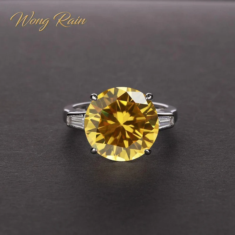 925 Sterling Silber Citrin Edelstein Geburtsstein Hochzeit Verlobung Diamanten Ring Feiner Schmuck Großhandel