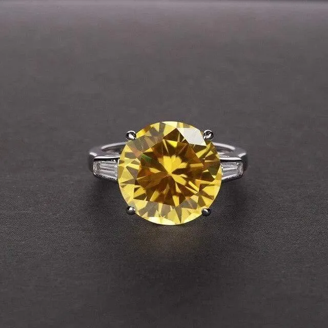925 Sterling Silber Citrin Edelstein Geburtsstein Hochzeit Verlobung Diamanten Ring Feiner Schmuck Großhandel