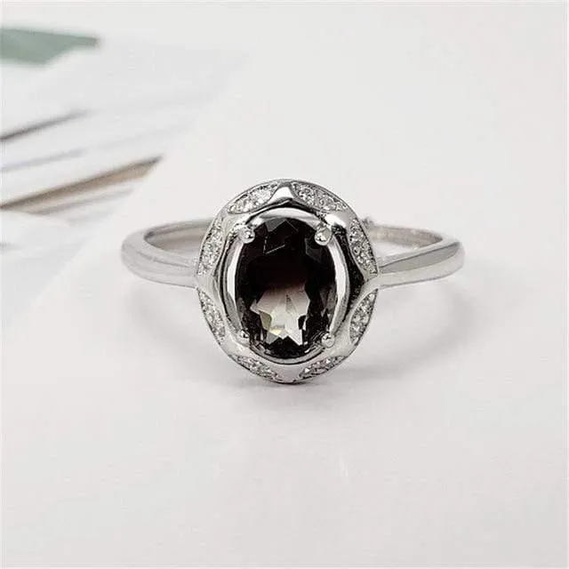 925 Sterling Silber Ring S925 Echtes Reines Silber Blau Lila Amethyst Edelstein OL Luxus Diamant Ringe