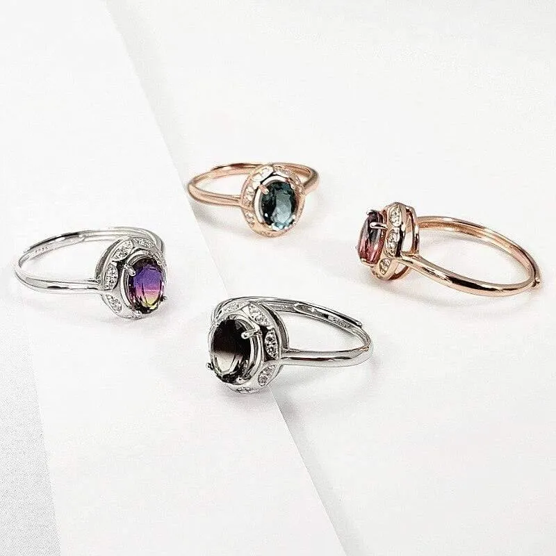 925 Sterling Silber Ring S925 Echtes Reines Silber Blau Lila Amethyst Edelstein OL Luxus Diamant Ringe