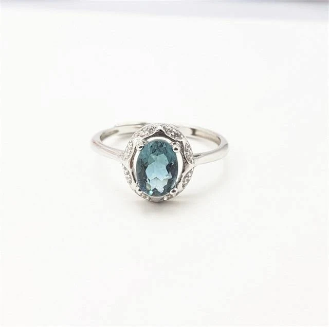 925 Sterling Silber Ring S925 Echtes Reines Silber Blau Lila Amethyst Edelstein OL Luxus Diamant Ringe