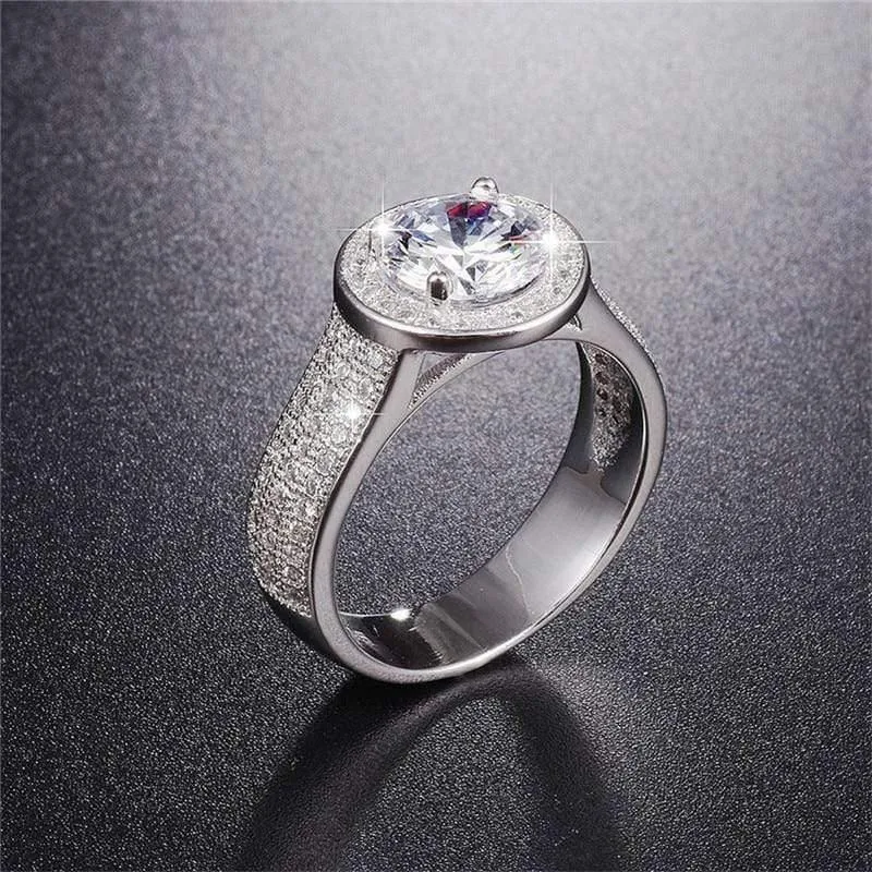 925 Sterling Silber Ring Pave CZ 2 Karat SONA Diamant Ringe Hochzeitsschmuck für Frauen Geschenk Größe 5,6,7,8,9,10