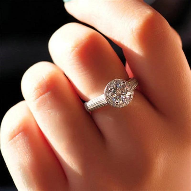 925 Sterling Silber Ring Pave CZ 2 Karat SONA Diamant Ringe Hochzeitsschmuck für Frauen Geschenk Größe 5,6,7,8,9,10