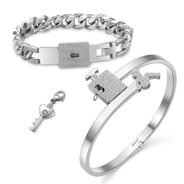 Liebhaber-Schmucksache-Liebes-Herz-Verschluss-Armband-Edelstahl-Armband-Armband-Schlüsselanhänger-Halsketten-Schmucksachen Dropshipping