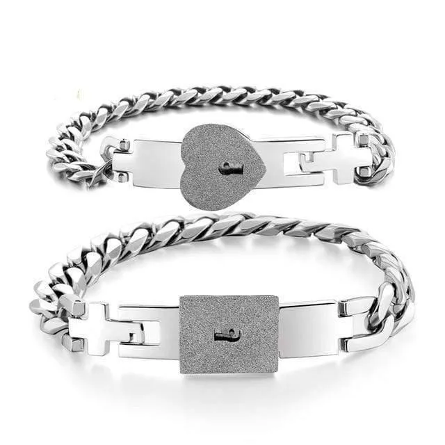 Liebhaber-Schmucksache-Liebes-Herz-Verschluss-Armband-Edelstahl-Armband-Armband-Schlüsselanhänger-Halsketten-Schmucksachen Dropshipping