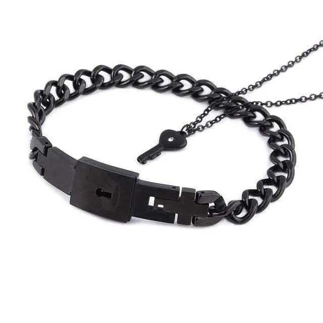 Liebhaber-Schmucksache-Liebes-Herz-Verschluss-Armband-Edelstahl-Armband-Armband-Schlüsselanhänger-Halsketten-Schmucksachen Dropshipping