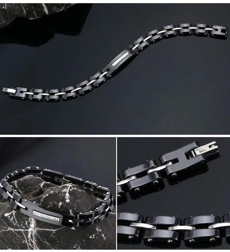 8 MM Breite Neue Keramik Armbänder Mit Bling Strass Gute Qualität Schwarz Weiß Keramik Frauen Armband Mit Uhr Kette für Frauen