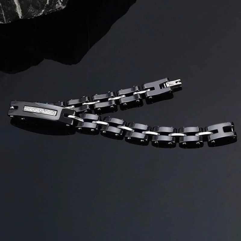 8 MM Breite Neue Keramik Armbänder Mit Bling Strass Gute Qualität Schwarz Weiß Keramik Frauen Armband Mit Uhr Kette für Frauen