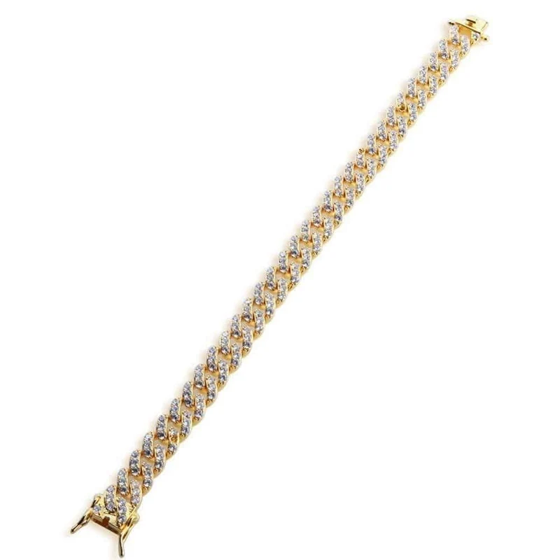 9mm Zirkonia Cuban Link Armbänder Für Männer Frauen Mode Hiphop Gold Silber Farbe Bling Armband Schmuck Drop verschiffen