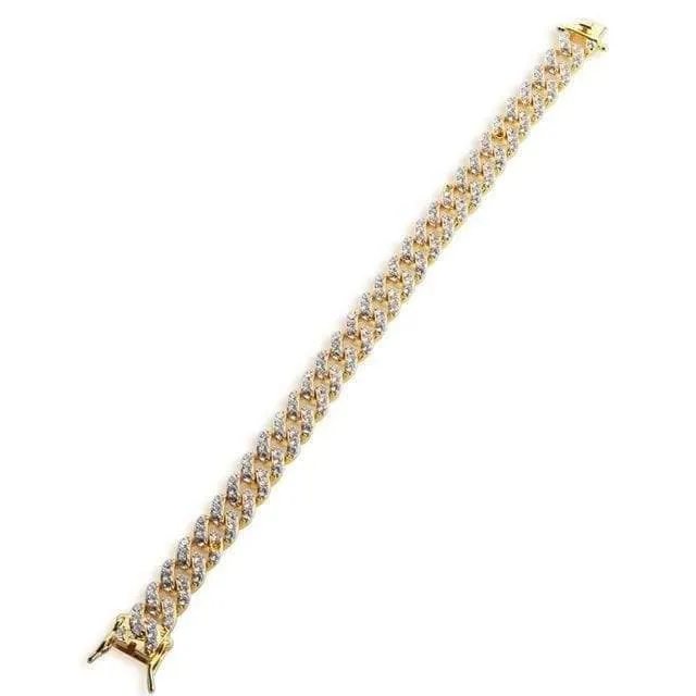 9mm Zirkonia Cuban Link Armbänder Für Männer Frauen Mode Hiphop Gold Silber Farbe Bling Armband Schmuck Drop verschiffen