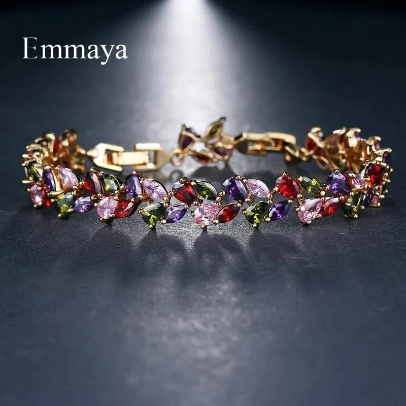 Braut Armreifen Klassischer Charme Shinny AAA CZ Armband Mehrfarbig Neues Design Schmuck für Frauen Party