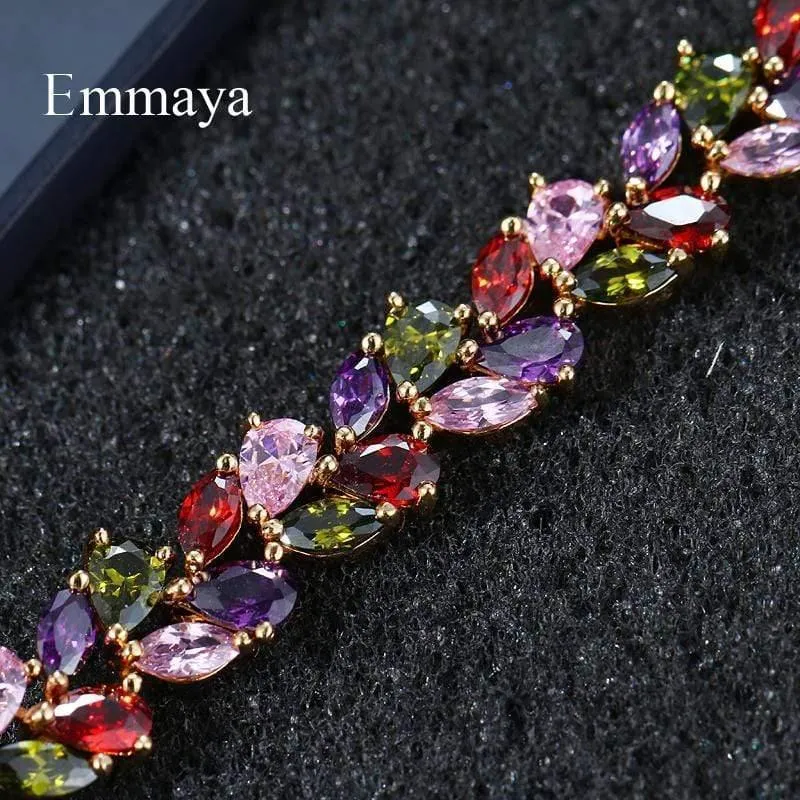 Braut Armreifen Klassischer Charme Shinny AAA CZ Armband Mehrfarbig Neues Design Schmuck für Frauen Party
