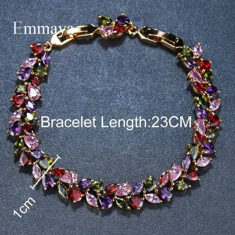 Braut Armreifen Klassischer Charme Shinny AAA CZ Armband Mehrfarbig Neues Design Schmuck für Frauen Party