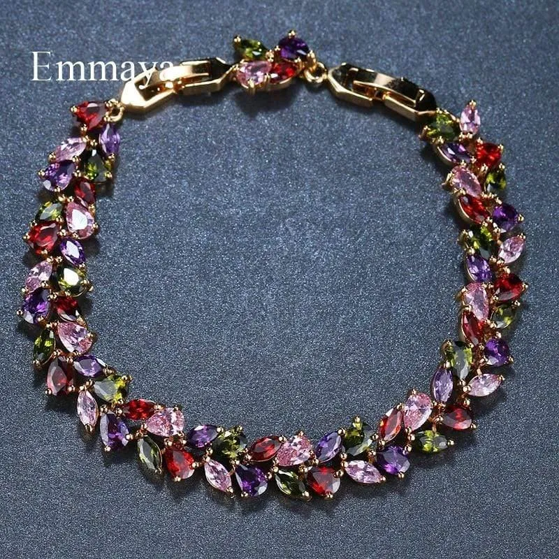 Braut Armreifen Klassischer Charme Shinny AAA CZ Armband Mehrfarbig Neues Design Schmuck für Frauen Party