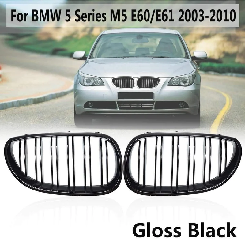 Auto Front Sport Grill Nieren Grill Für BMW 5 Series M5 E60/E61 2003 2004 2005 2006 2007 2008 2009 2010 glanz Schwarz