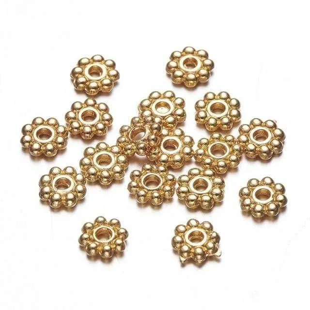 300 teil/beutel Gänseblümchen Blume Spacer Perlen Legierung Metall Perlen Erkenntnisse Für DIY Schmuck Armbänder Halsketten, Der Mischfarbe Großhandel