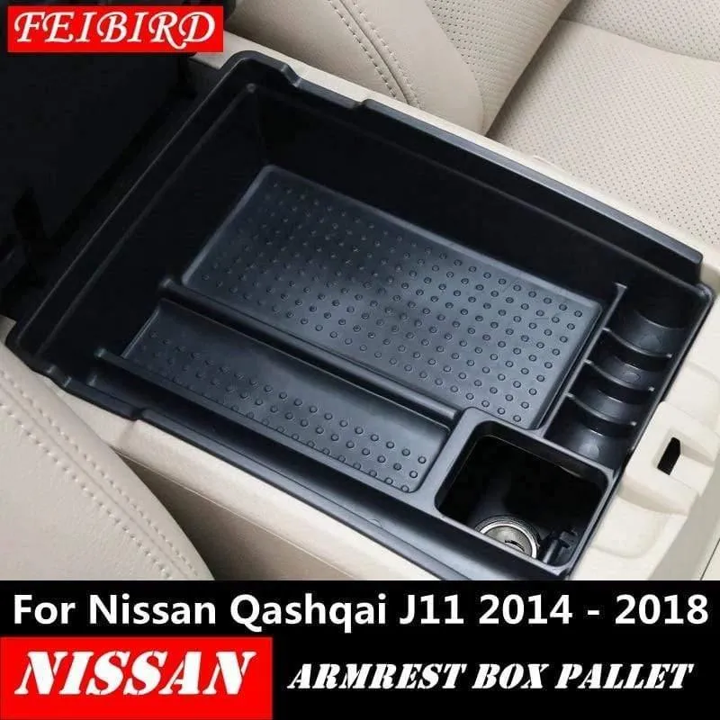 Armlehnen-Kasten-Sekundärmultifunktionsspeicher-Kasten-Telefon-Halter-Behälter-Zusatz für Nissan Qashqai J11 2014 - 2019