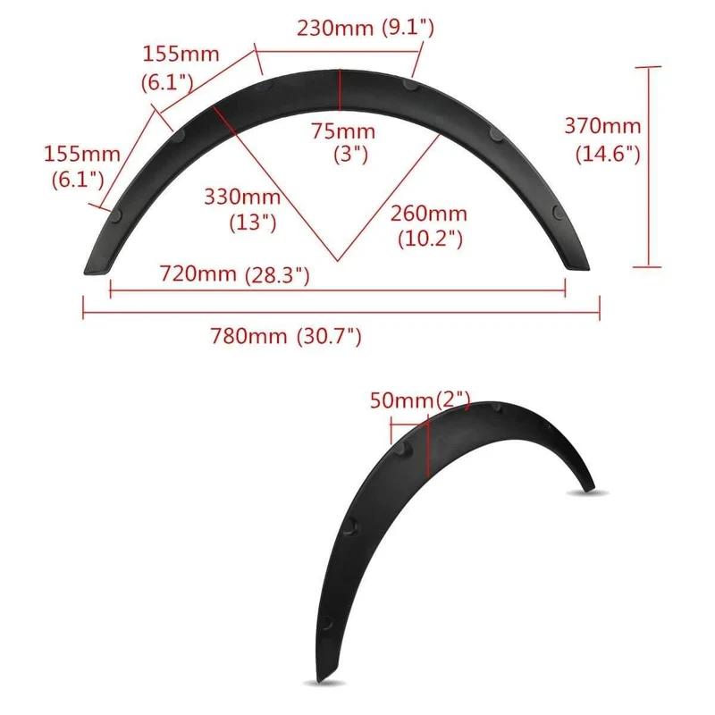 2 Zoll Universal Auto Schmutzfänger Kotflügel Spritzschutz Kotflügel Extra Wide Body Radkästen Schmutzfänger Zubehör