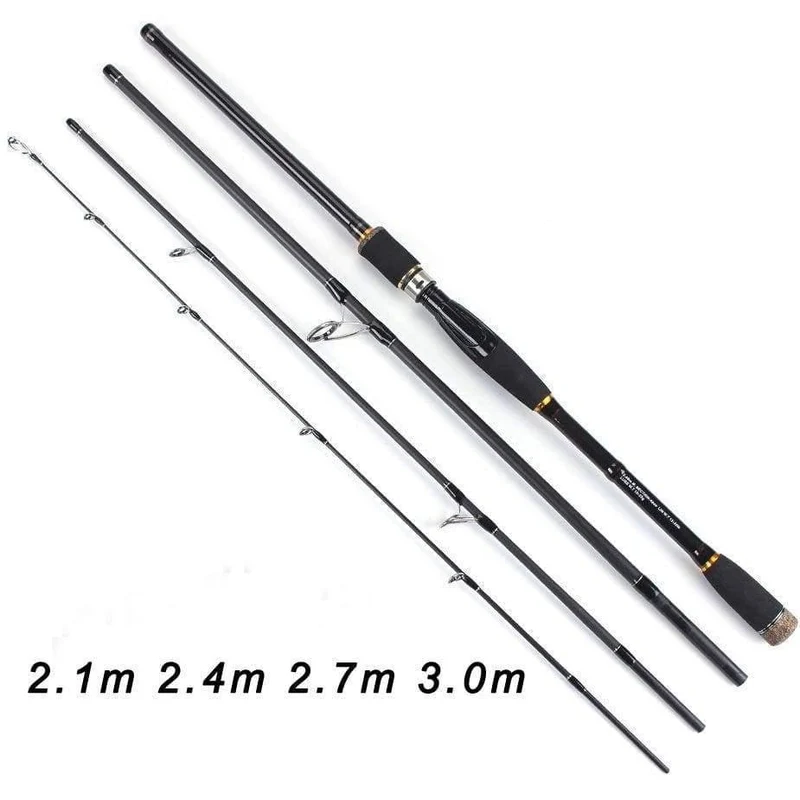Spinning Casting Angelrute 100% Carbon Faser 2.1 m-3.0 m 4 Abschnitt M Locken Stangen Schnelle Action Pesca reise Angelrute Tackle