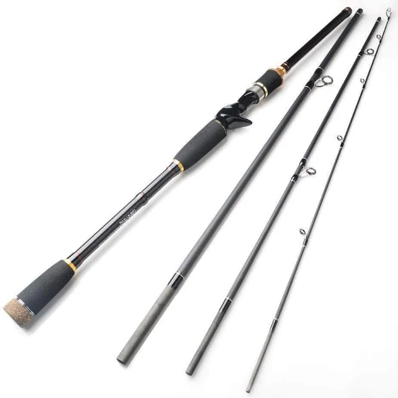 Spinning Casting Angelrute 100% Carbon Faser 2.1 m-3.0 m 4 Abschnitt M Locken Stangen Schnelle Action Pesca reise Angelrute Tackle