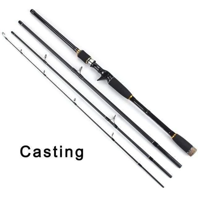 Spinning Casting Angelrute 100% Carbon Faser 2.1 m-3.0 m 4 Abschnitt M Locken Stangen Schnelle Action Pesca reise Angelrute Tackle