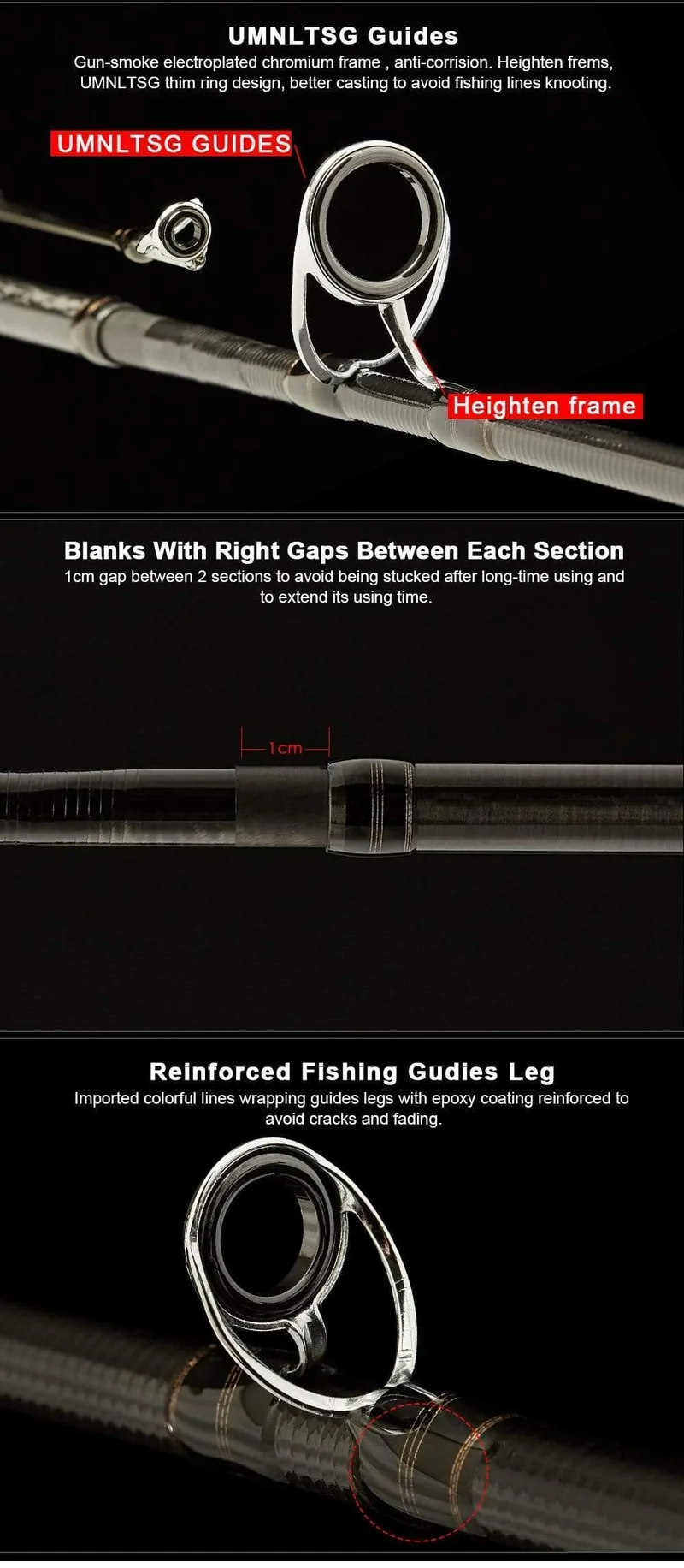 Angelrute Reise Ultra Light Spinnköder 5g-40g M/ML/MH Accion Rod 1.8m 2.1m 2.4m 2.7m 3 Abschnitt
