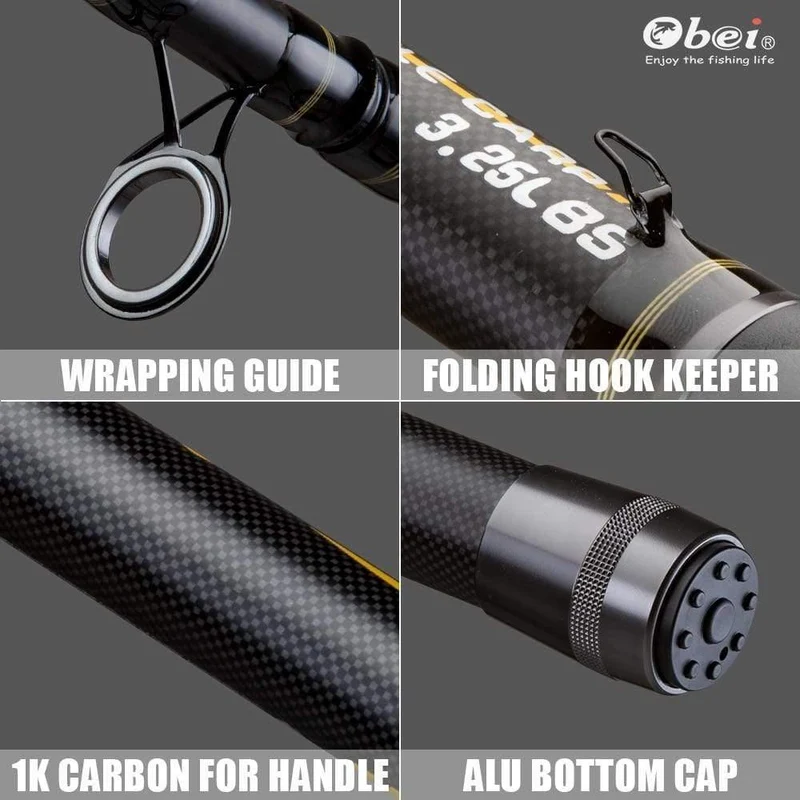 Teleskop-Karpfenrute, tragbar, professionell, ultraleicht, Experten-Reiserute, 3.3 m, 3.6 m, 3.25 lbs (ca. 1,47 kg)