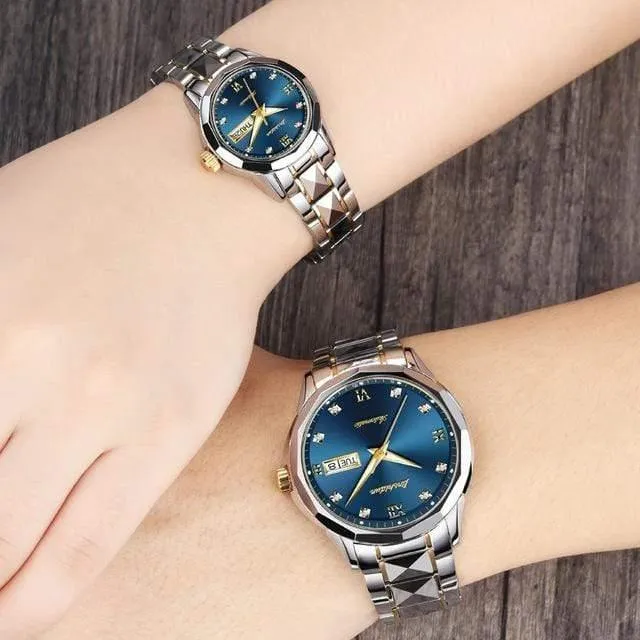 Uhren Luxus mechanische Uhr männlich Edelstahl wasserdicht Liebhaber automatische Uhr Rose Gold
