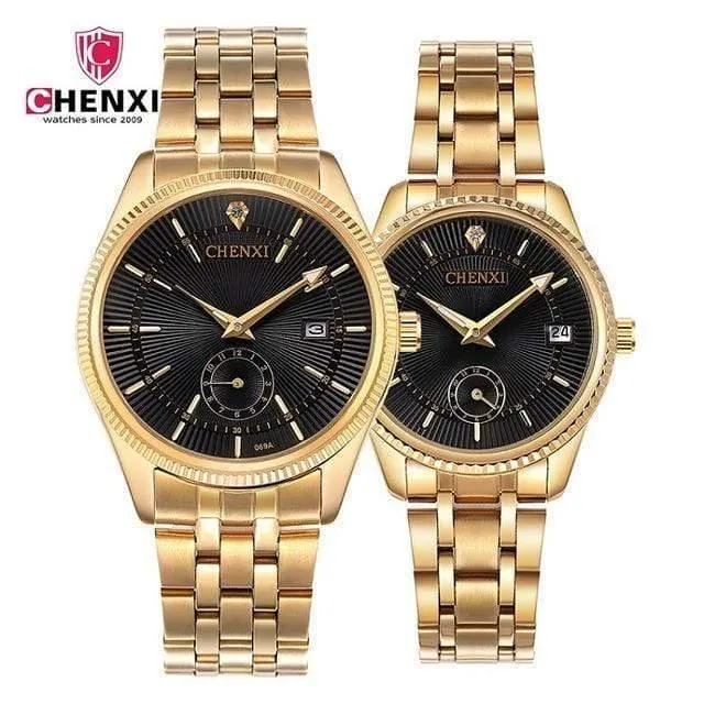 Liebhaberuhr Damen Herren Paar Armbanduhr 2 Pieces Classic Business Kleid Uhr Edelstahl 069IPG
