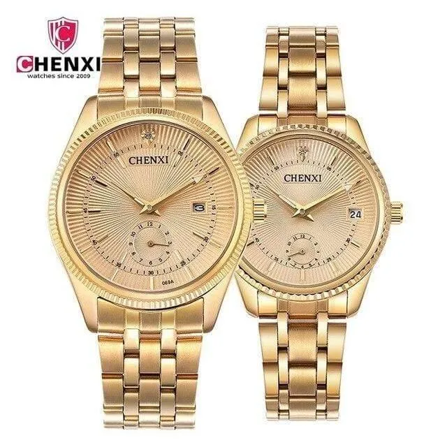 Liebhaberuhr Damen Herren Paar Armbanduhr 2 Pieces Classic Business Kleid Uhr Edelstahl 069IPG