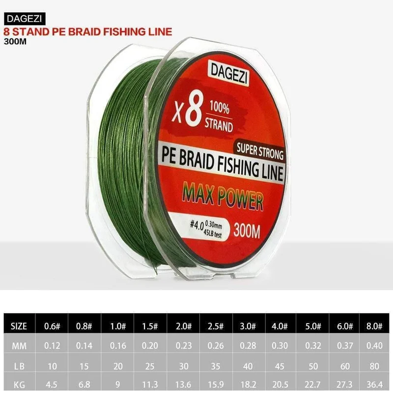 8 strang 300 m/330YDS Mit Geschenk Super Starke 10-80LB marke angelschnur 100% PE Geflochtene Angelschnur glatte linie