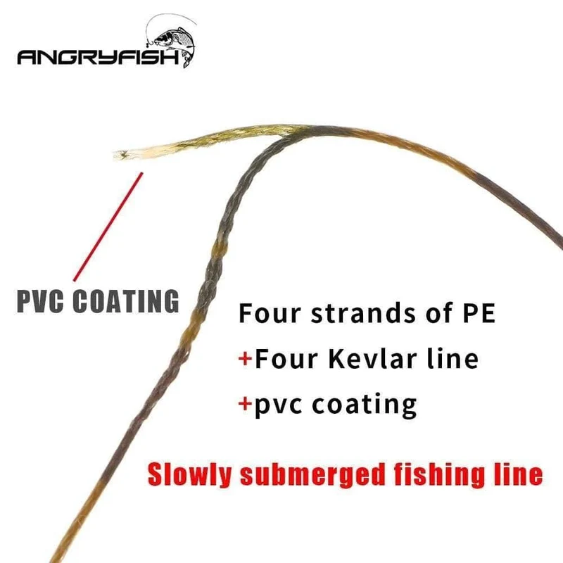 15 m Karpfen-Angelschnur, beschichtetes Hakenglied, 15 lb, 25 lb, 35 lb
