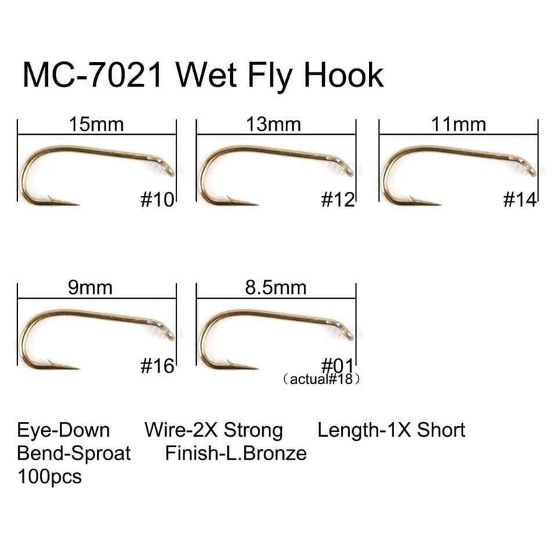 100 stücke 4#-22# Fisch-Freundliche Widerhaken Fliegen Angelhaken Trocken & Nass & Nymphe & Garnelen Caddis Pupa Streamer Fliegen Haken