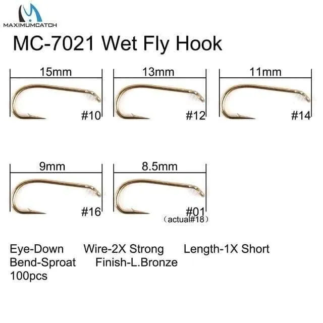 100 stücke 4#-22# Fisch-Freundliche Widerhaken Fliegen Angelhaken Trocken & Nass & Nymphe & Garnelen Caddis Pupa Streamer Fliegen Haken