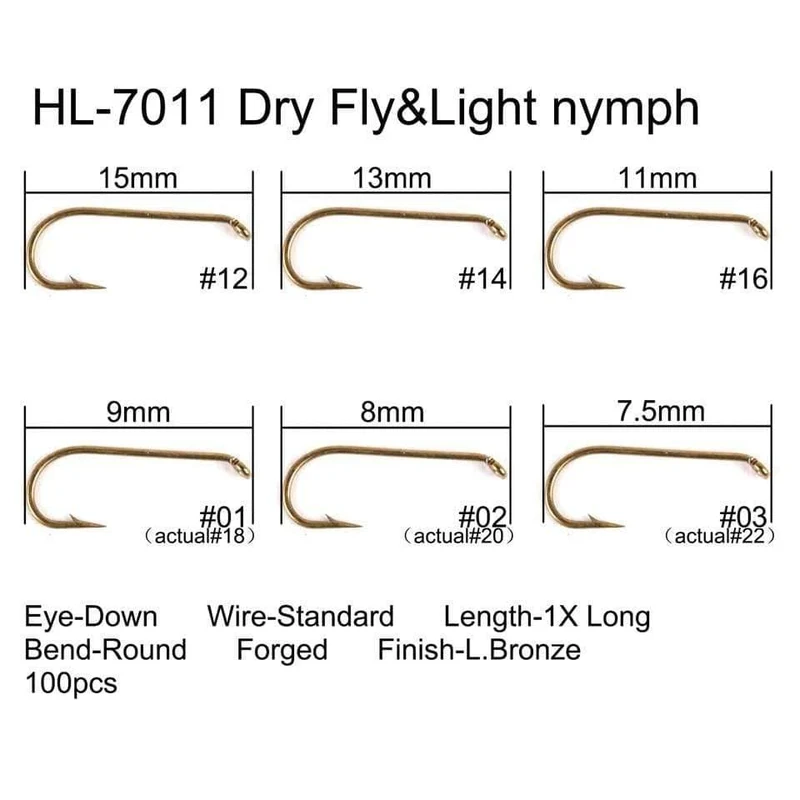 100 stücke 4#-22# Fisch-Freundliche Widerhaken Fliegen Angelhaken Trocken & Nass & Nymphe & Garnelen Caddis Pupa Streamer Fliegen Haken