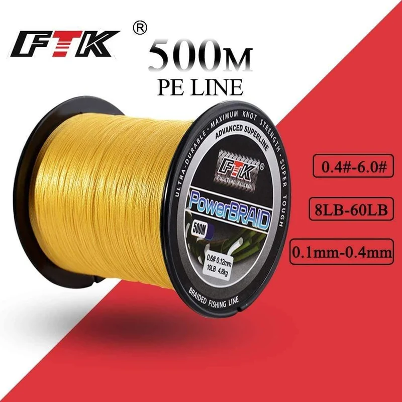 Geflochtene Angelschnur 8-60LB 0.1-0.4mm 4-Strang Multifilament Angeln PE Geflochtene Draht 500M Angelschnur
