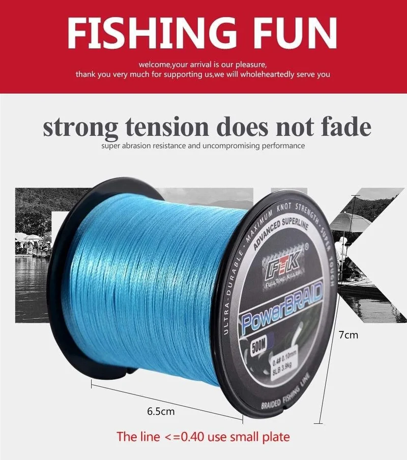 Geflochtene Angelschnur 8-60LB 0.1-0.4mm 4-Strang Multifilament Angeln PE Geflochtene Draht 500M Angelschnur