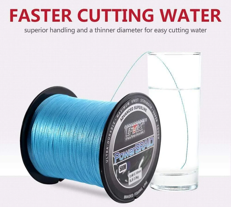 Geflochtene Angelschnur 8-60LB 0.1-0.4mm 4-Strang Multifilament Angeln PE Geflochtene Draht 500M Angelschnur