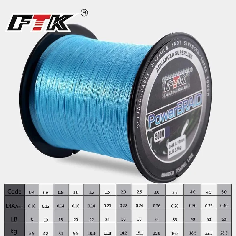 Geflochtene Angelschnur 8-60LB 0.1-0.4mm 4-Strang Multifilament Angeln PE Geflochtene Draht 500M Angelschnur